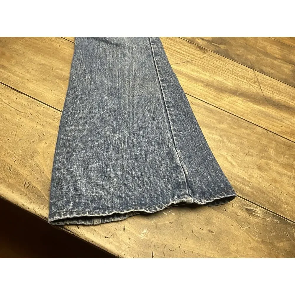 Vintage Levi’s 684 Orange Tab Bell Bottom Jeans 28x30 USA 70s Flare Distressed